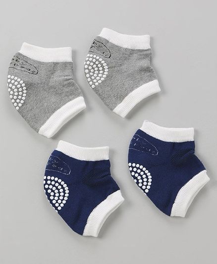 Anti-Slip Baby Knee Pads Pack Of 2 - Grey & Black