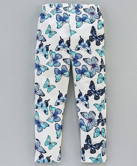 Doreme Full Length Legging Butterfly Print - White