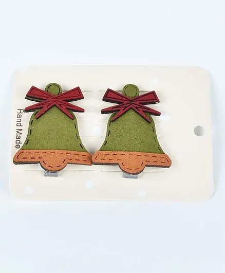 Kidofash Bell Design Hair Clip Set - Green