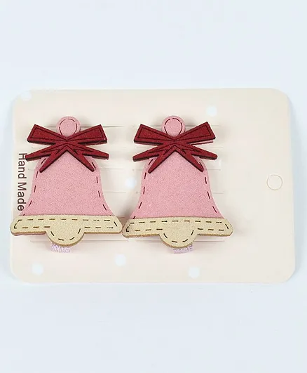 Kidofash Bell Design Hair Clip Set - Light Pink