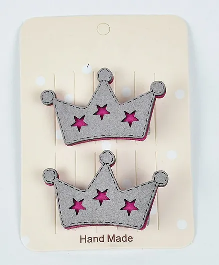 Kidofash Crown Design Hair Clip Set - Grey