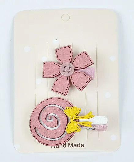 Kidofash Flower & Lolly Candy Design Clip Set - Pink