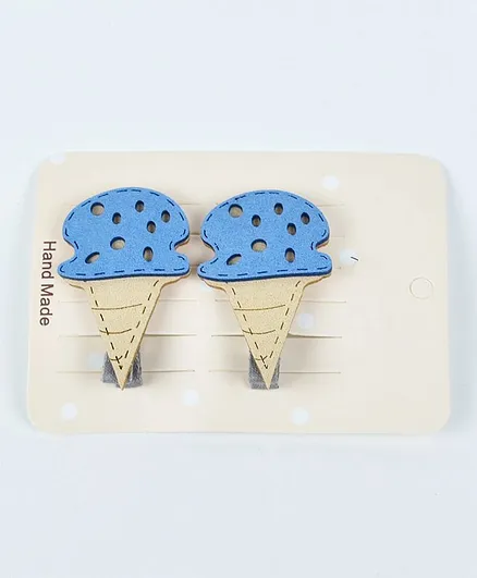 Kidofash Ice Cream Pattern Hair Clip Set - Blue