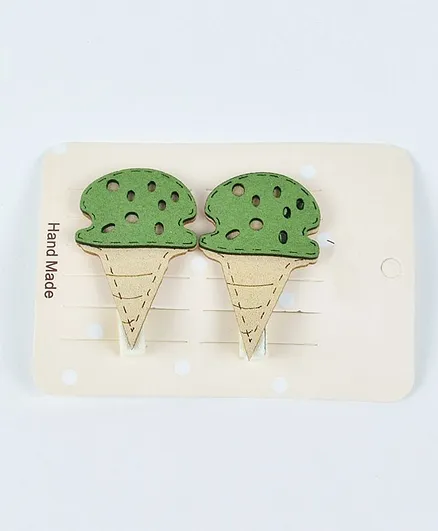 Kidofash Ice Cream Pattern Hair Clip Set - Green