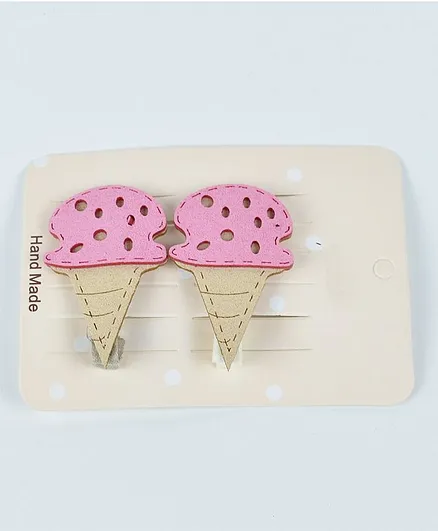Kidofash Ice Cream Pattern Hair Clip Set - Pink