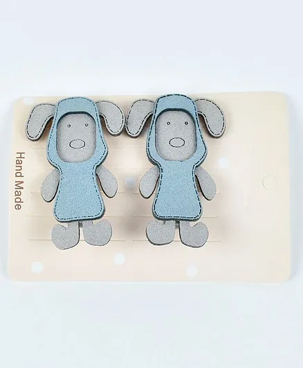 Kidofash Dog Pattern Hair Clip Set - Blue