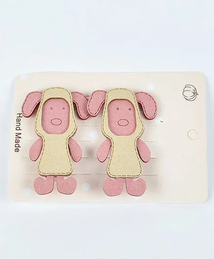 Kidofash Dog Pattern Hair Clip Set - Cream