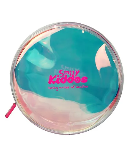 Smily Transparent Circular Pencil Pouch - Multicolor