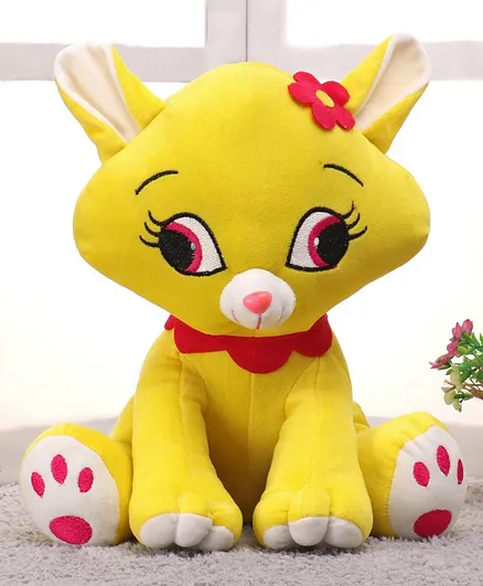 Play Toons Kitten Soft Toy Yellow - Height 33 cm
