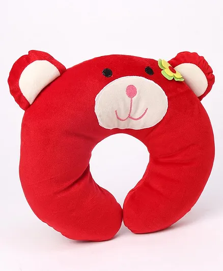 Play Toons Neck Support Pillow Teddy Design - Red