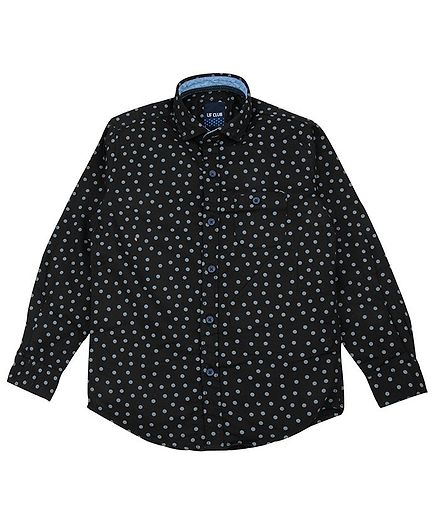 UF Club Dots Printed Full Sleeves Shirt - Black