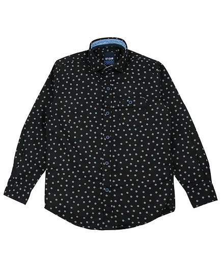 UF Club Dots Printed Full Sleeves Shirt - Black