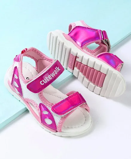 Cute Walk by Babyhug Sandals - Fuchsia Pink