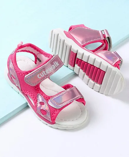 Cute Walk by Babyhug Sandals - Dark Pink