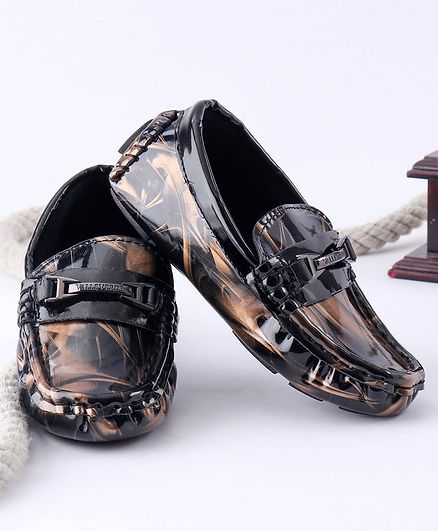 Cute Walk by Babyhug Party Wear Loafers - Black & Brown