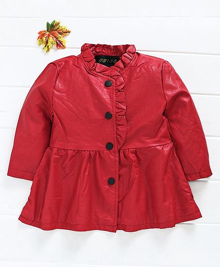 Kookie Kids Front Open Solid Jacket - Red