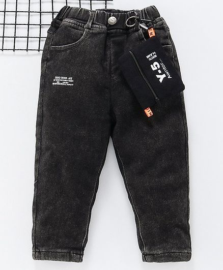 Kookie Kids Full Length Jeans With Pouch - Black