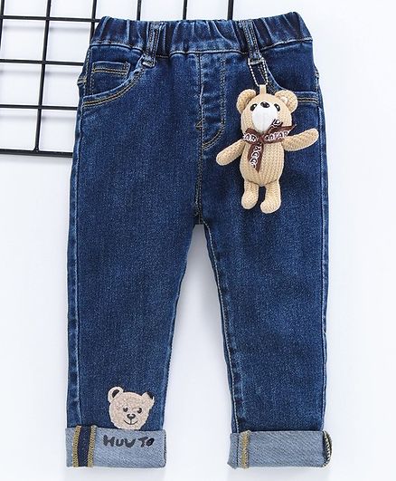 Kookie Kids Full Length Jeans Teddy Patch - Blue