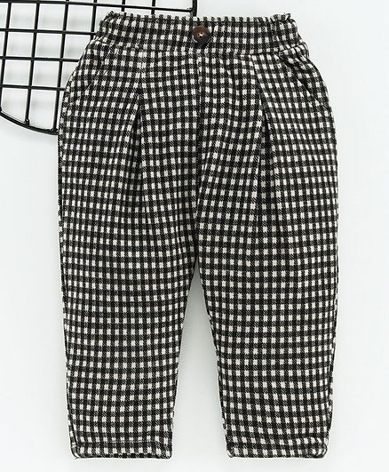 Kookie Kids Full Length Checked Trousers - Black