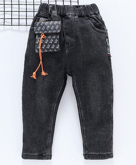 Kookie Kids Full Length Jeans With Carry Pouch - Black