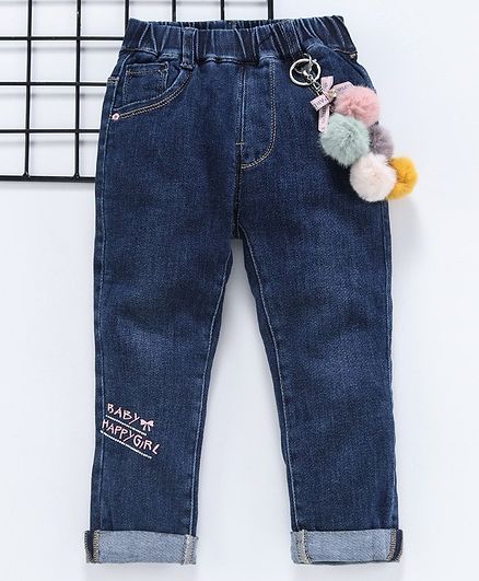 Kookie Kids Full Length Jeans Baby Girl Print - Blue