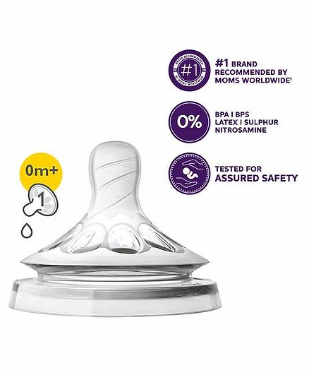 Avent Natural Teat 1 Hole Newborn - Pack of 2