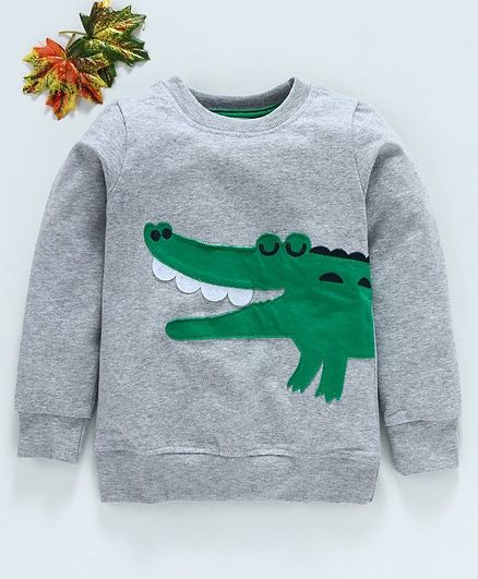 Kookie Kids Full Sleeves Tee Croc Patch - Grey
