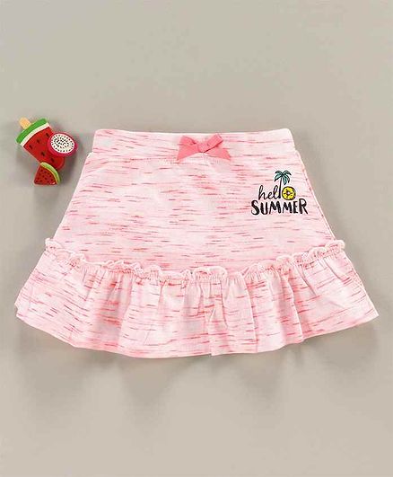 Babyhug Mid Thigh Length Skirt Text Print - Pink