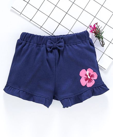 Babyhug Mid Thigh Shorts Floral Print - Blue
