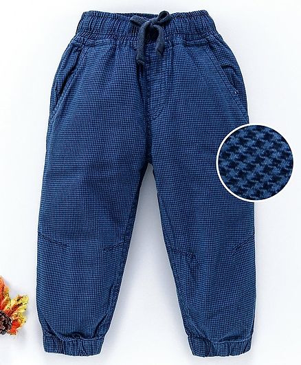Cucumber Full Length Corduroy Jogger With Drawstring - Navy Blue