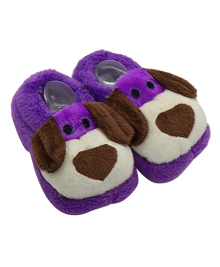 TMW Kids Dog Face Pattern Booties - Purple
