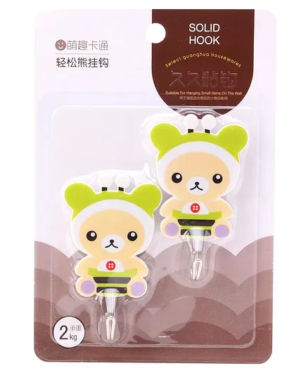 Animal Shaped Wall Hooks Pack of 2 - Green Cream