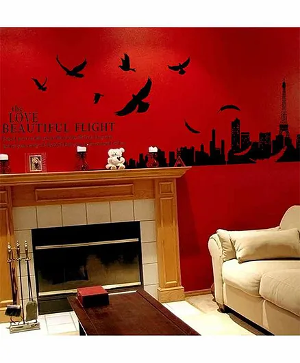 Syga City PVC Vinyl Wall Sticker - Multicolor
