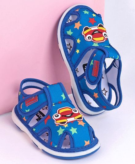 Cute Walk by Babyhug Closed Toe Sandals Car Patch - Blue