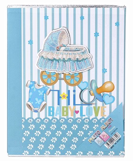 Baby Photo Album Love Print - Blue