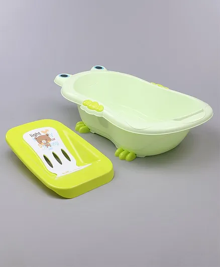 Babyhug Bath Tub With Bath Tray Animal Print - Yellow
