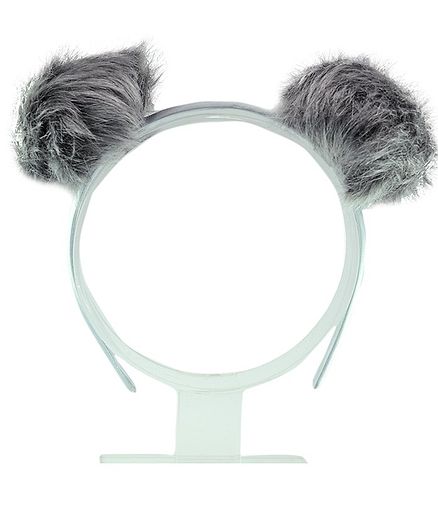 Aye Candy Furry Pompom Hair Band - Grey