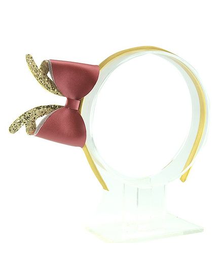 Aye Candy Reindeer Bow Hair Band - Gold