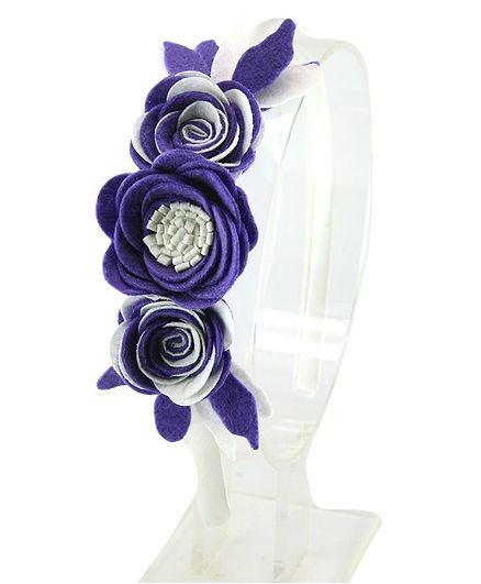 Aye Candy Flowers Design Hair Band - Purple
