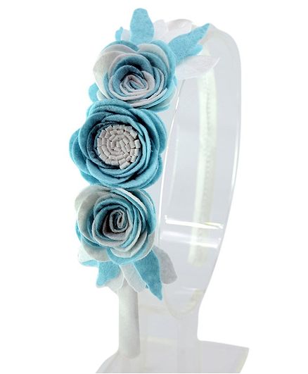 Aye Candy Flowers Design Hair Band - Blue
