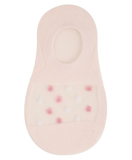 Yellow Bee Ankle Length Anti-Skid Dots Detailed Socks - Pink