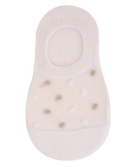 Yellow Bee Ankle Length Anti-Skid Dots Detailed Socks - Beige