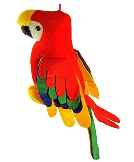 Deals India Musical Parrot Soft Toy Red - Height 20 cm