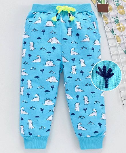 Babyhug Lounge Pant Dinosaur Print - Blue