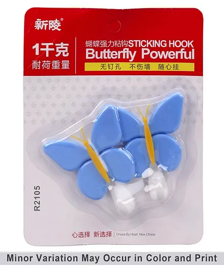 Sticking Hook Butterfly Shape Pack Of 2 - Blue