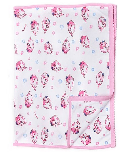 Tinycare Fish Print Towel - Pink