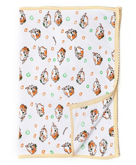 Tinycare Fish Print Towel - Peach