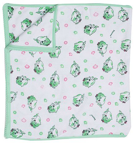 Tinycare Fish Print Towel - Green