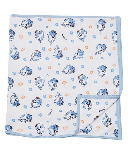 Tinycare Fish Print Towel - Blue