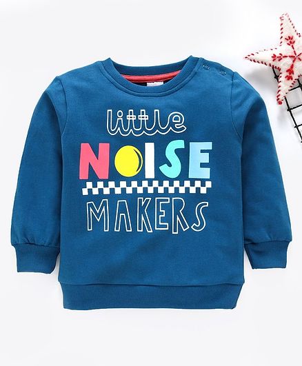 Babyhug Full Sleeves Sweatshirt Noise Print - Blue